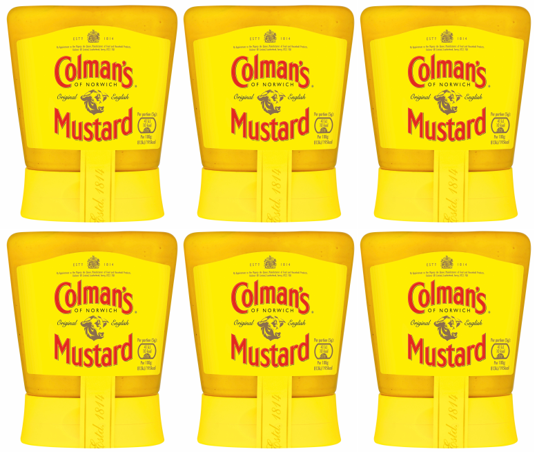 6 x Colmans English Mustard Squeezy 150G