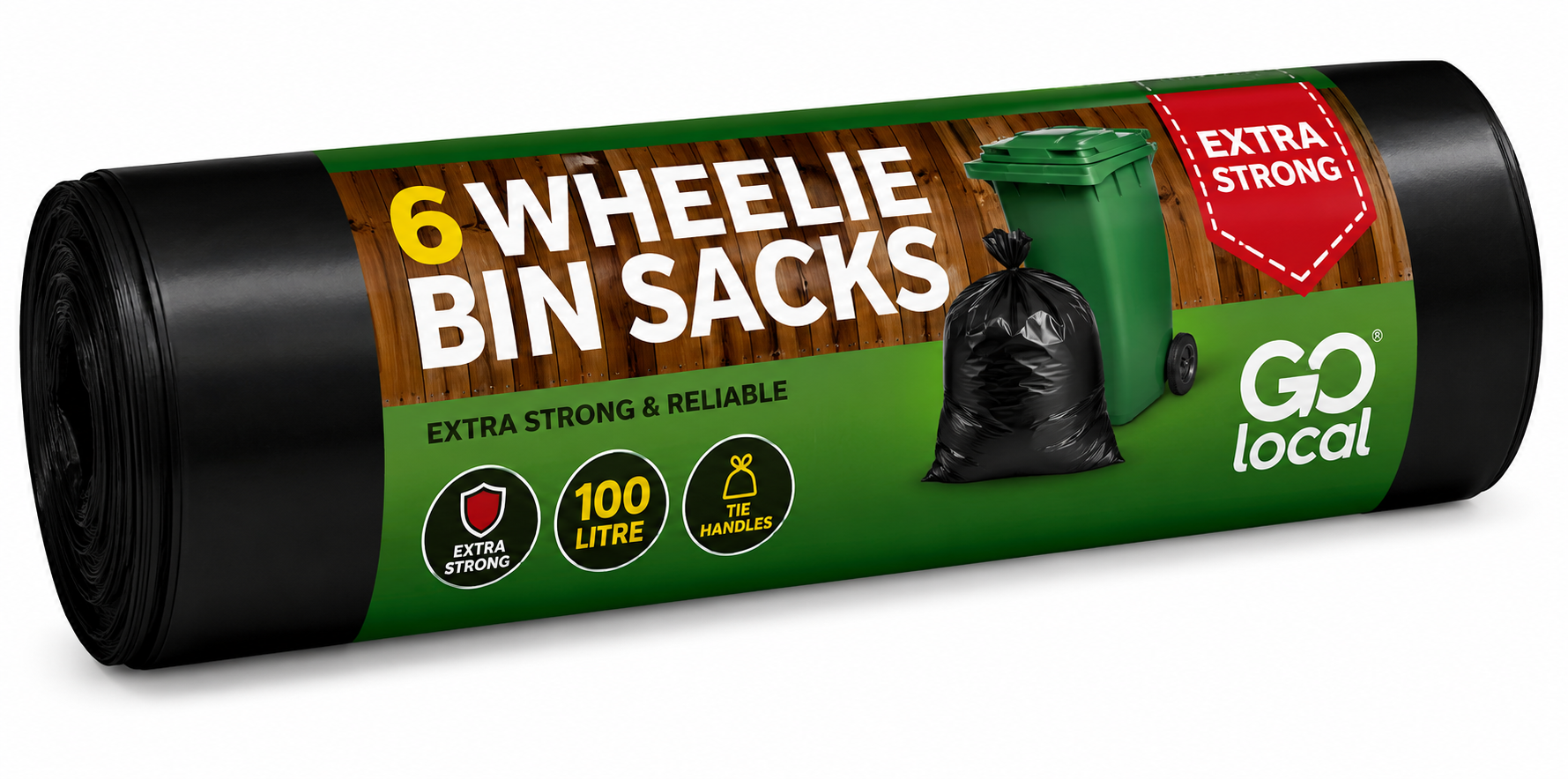 24 X Go Local Wheelie Bin Liners - 6 Pack