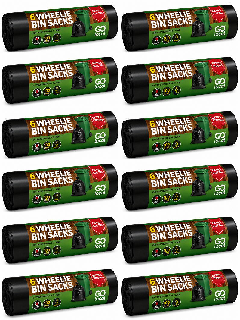 24 X Go Local Wheelie Bin Liners - 6 Pack