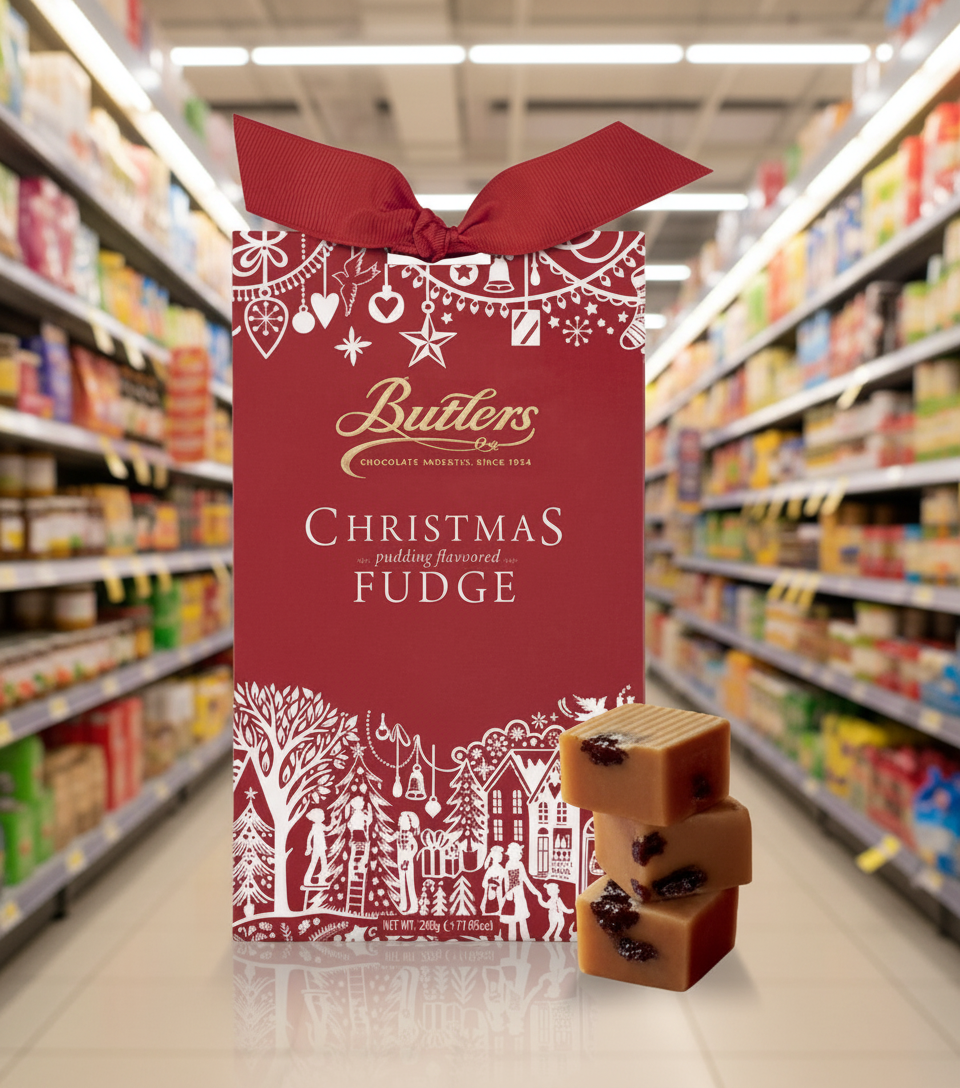 12 x Butlers Christmas Pudding Flavoured Fudge 200G