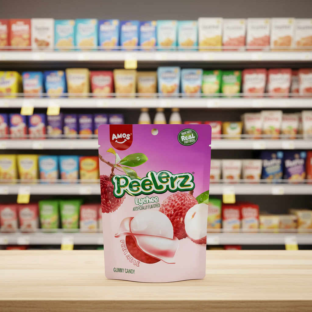 12 X Amos Peelerz Gummy Lychee - 65Gm