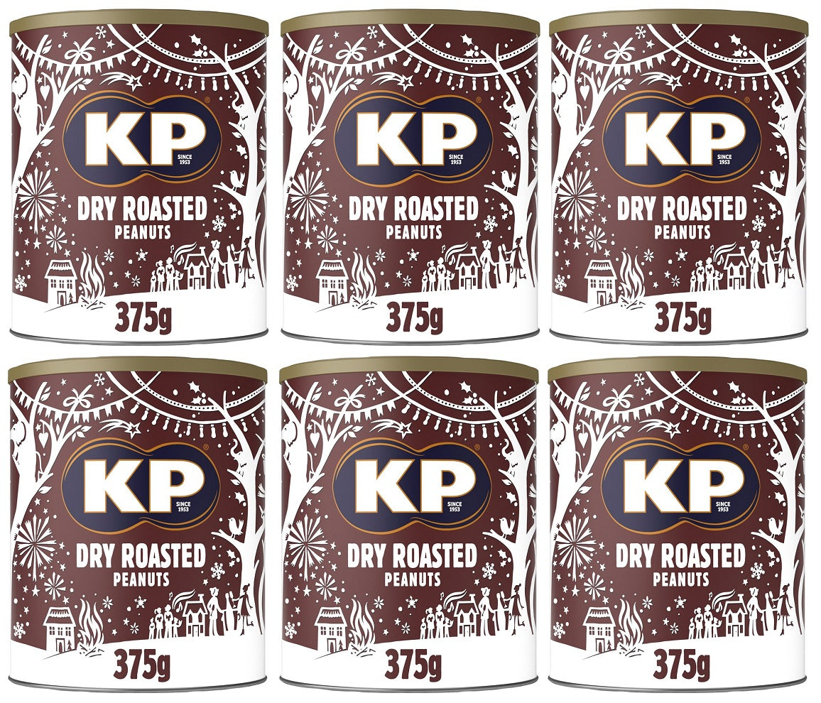 6 x Kp Dry Roasted Peanuts Tin - 375GM