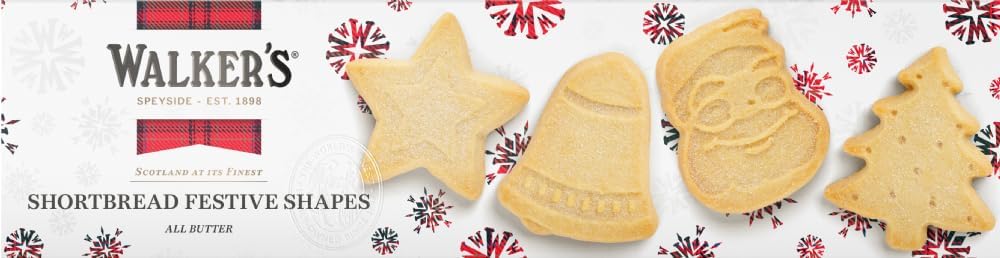 12 X Walkers Festive Shapes Shortbread Carton 175GM