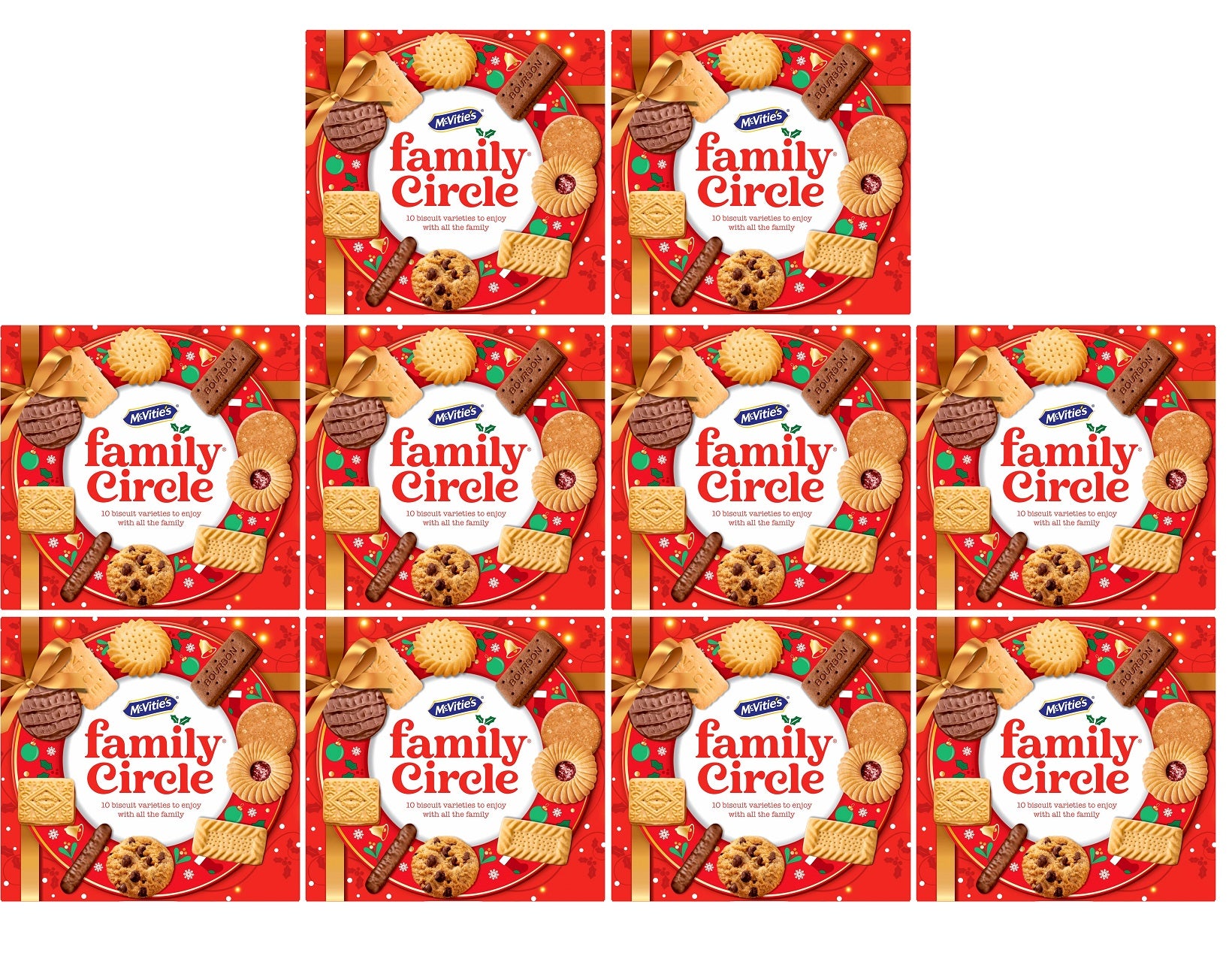 10 X Mcvities Family Circle Carton 400GM