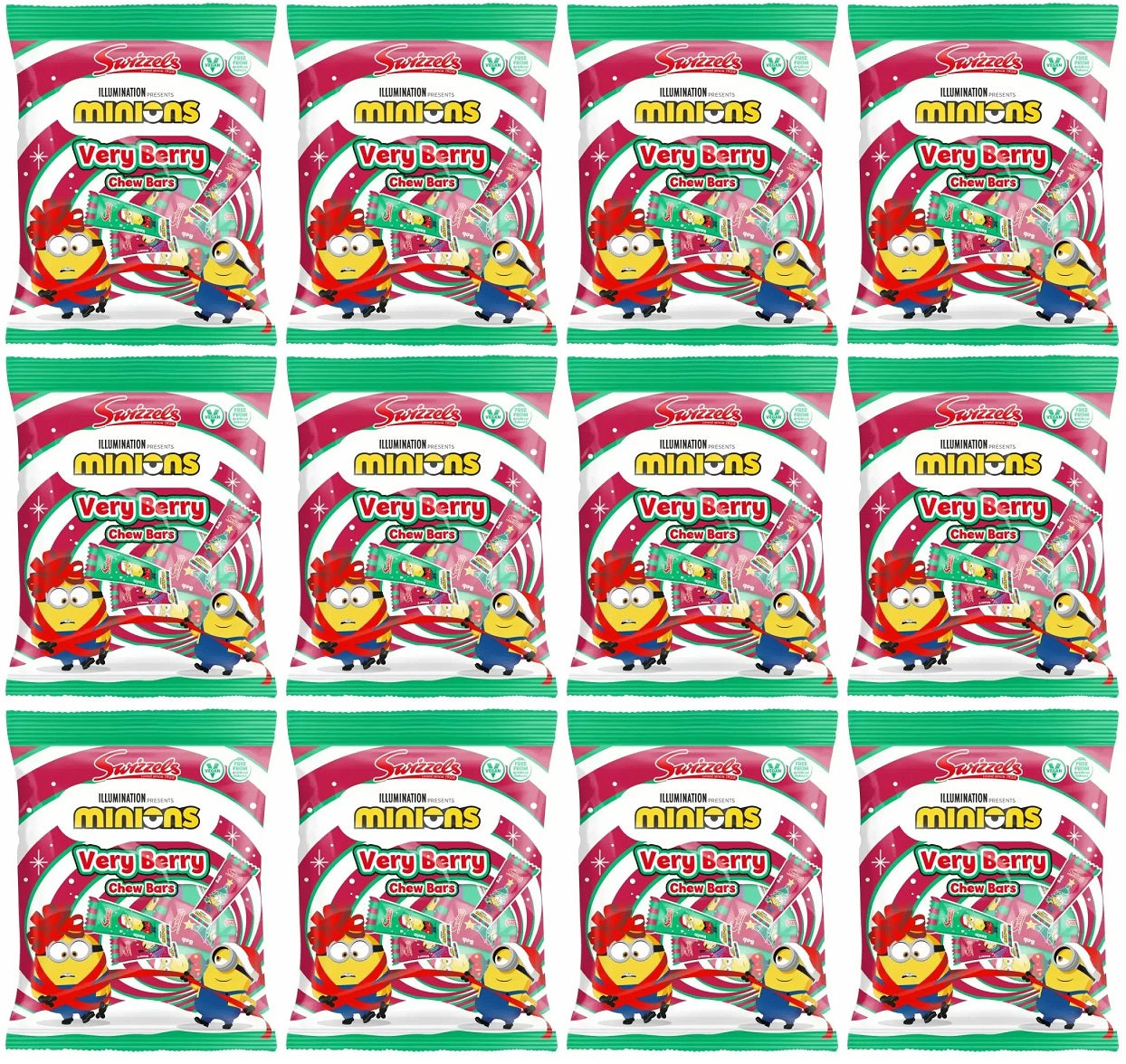 12 X Swizzels Minions Very Berry Chews 140GM