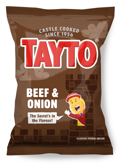 20 X Tayto Beef & Onion Crisps 65GM