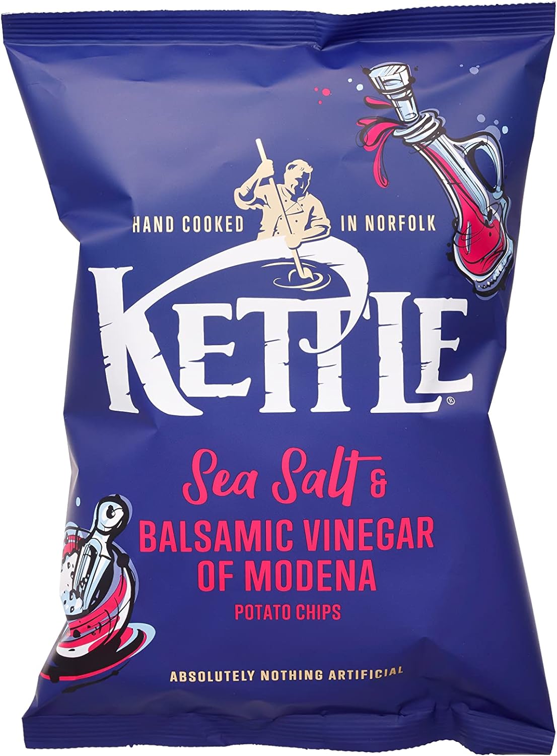 16 x Kettle Sea Salt & Balsamic Vinegar Potato Chips 130G