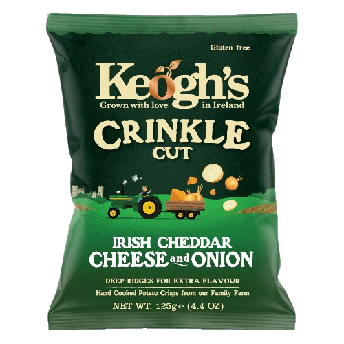 12 x Keogh's Crinkle Cut Cheddar Cheese And Red Onion 125G