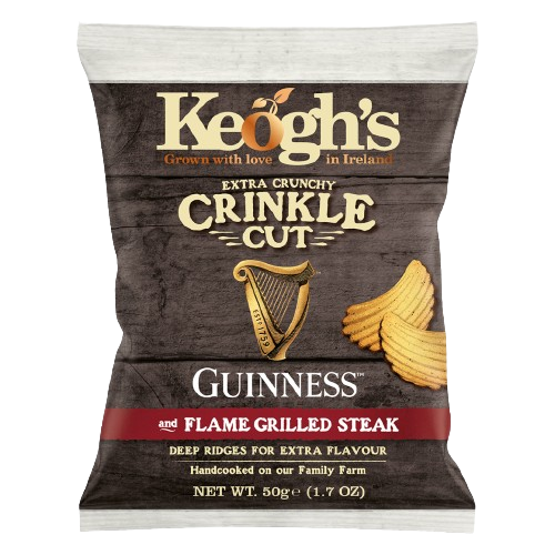 24 x Keogh's Crinkle Cut Guinness & Flame Grilled Steak 50G