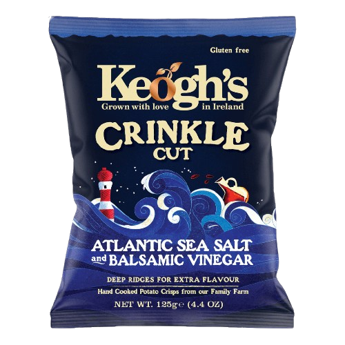 12 x Keogh's Crinkle Cut Atlantic Sea Salt & Balsamic Vinegar 125G