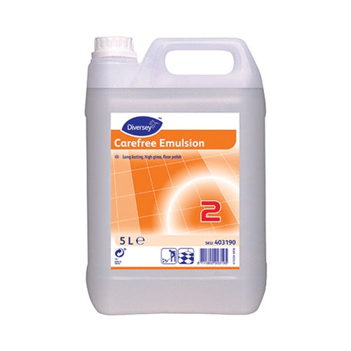 2 x Diversey Carefree Emulsion Floor Polish 5L