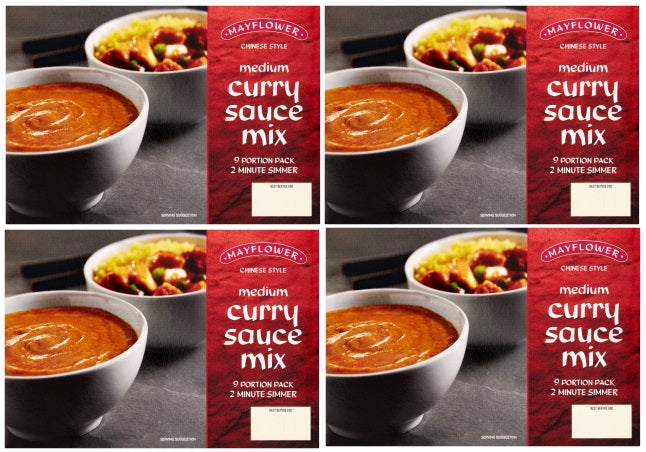 4 x Mayflower Chinese Style Medium Curry Sauce Mix 255G