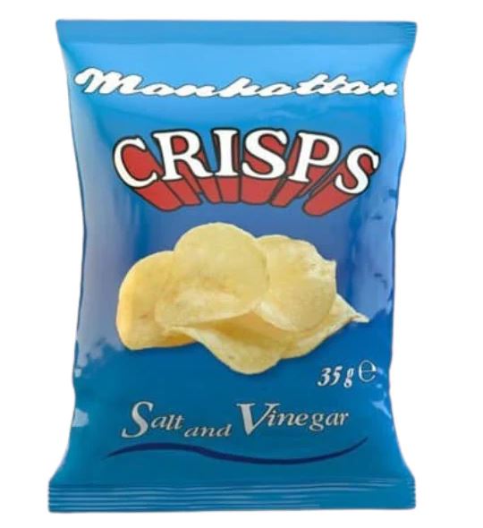 48 x Manhattan Crisps Salt And Vinegar 35G