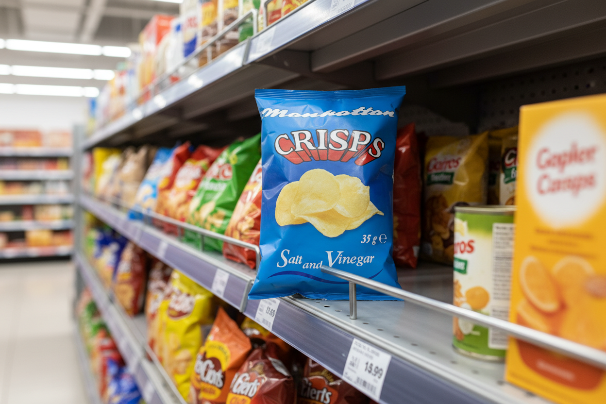 48 x Manhattan Crisps Salt And Vinegar 35G