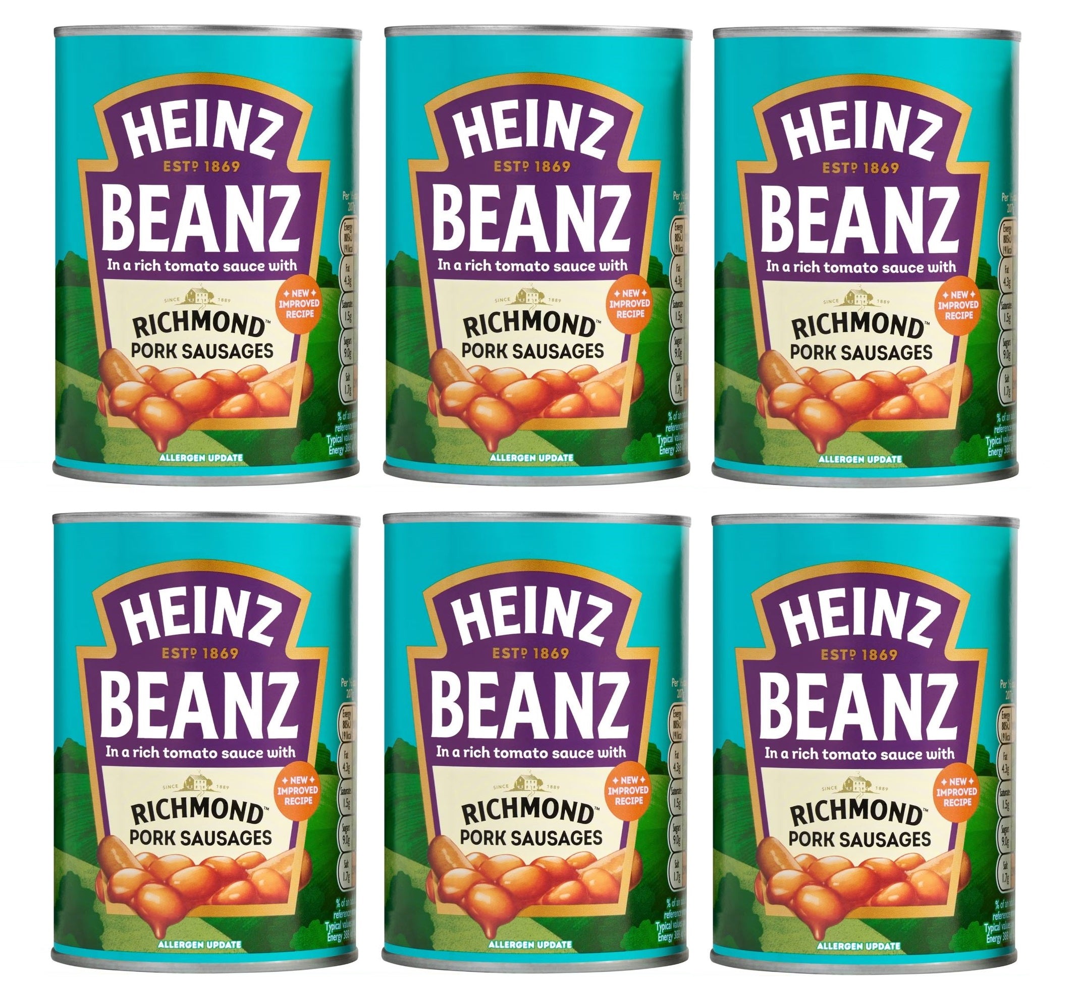 6 x Heinz Beans & Richmond Sausages 415G