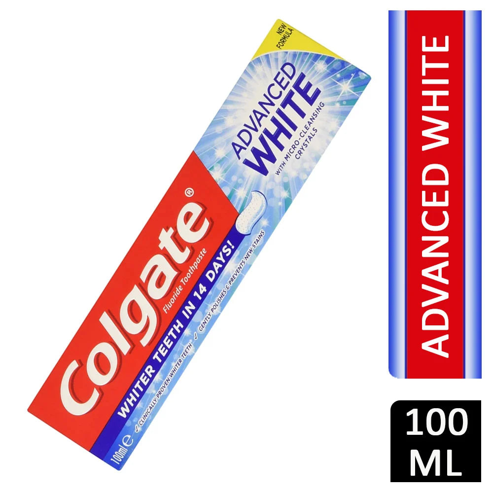 6 x Colgate Advanced White Teeth Whitening Toothpaste 100Ml