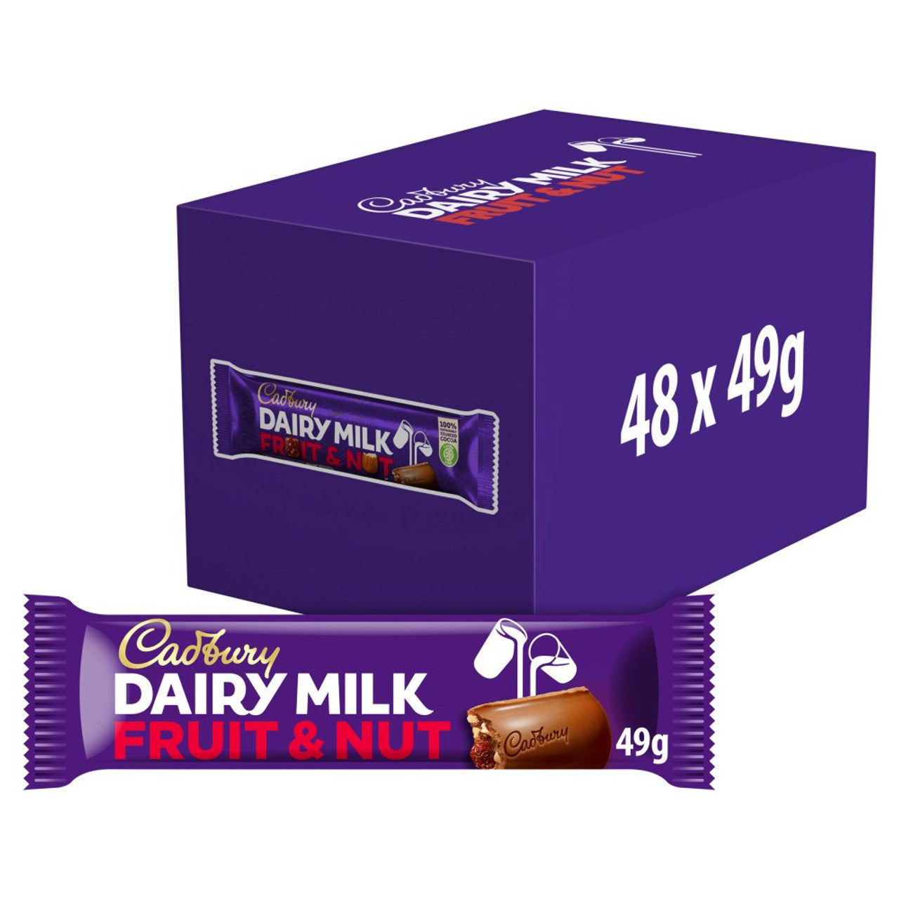 48 x Cadbury Dairy Milk Fruit & Nut 54G