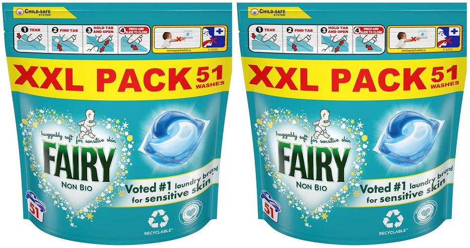 2 x Fairy Non Bio Pods - 51 PACK