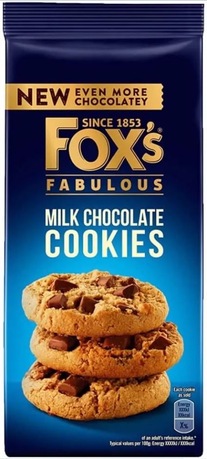 8 x Foxs Milk Chunkie Cookie 180Gm