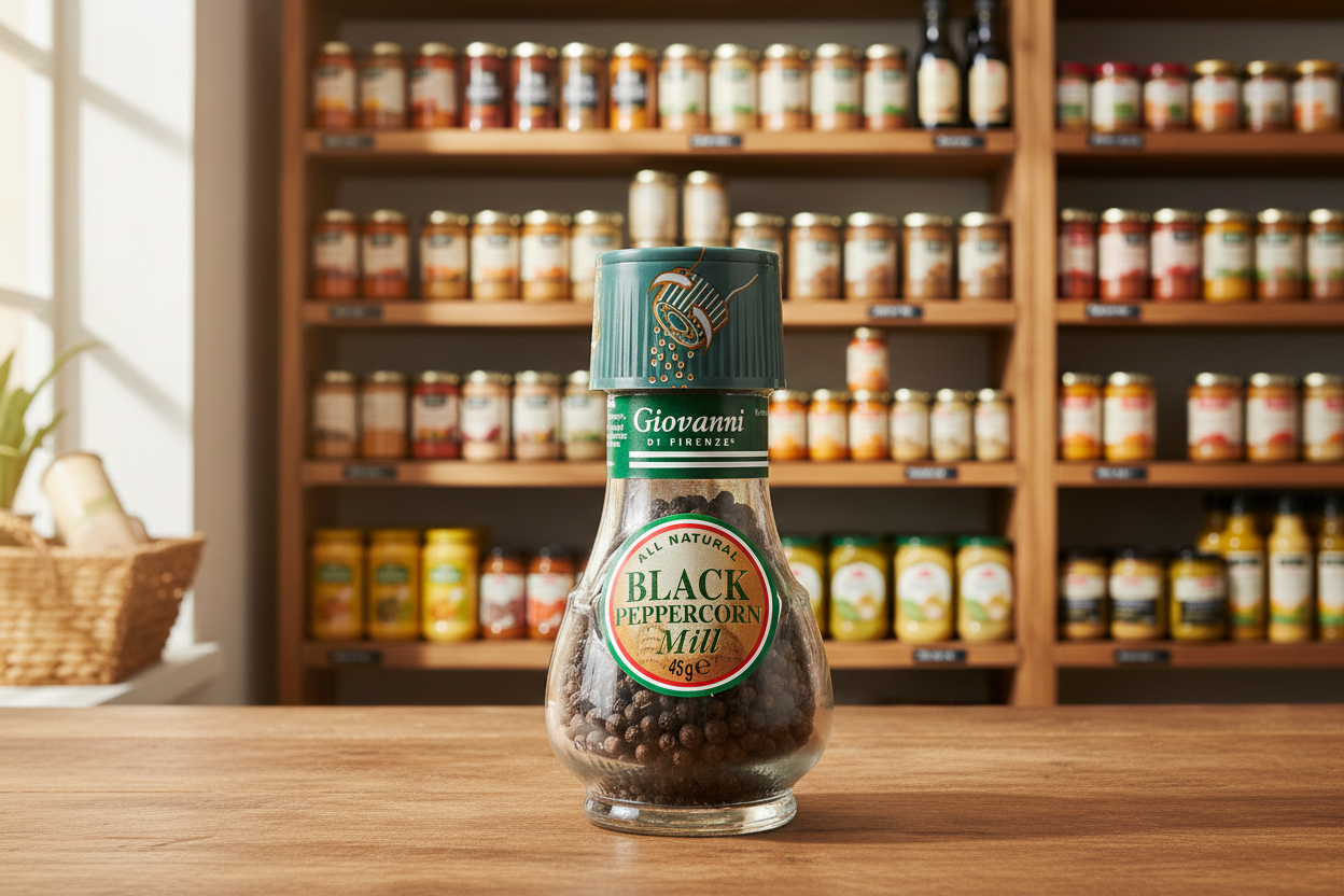 6 x Giovanni Di Firenze Black Peppercorn Mill 45G