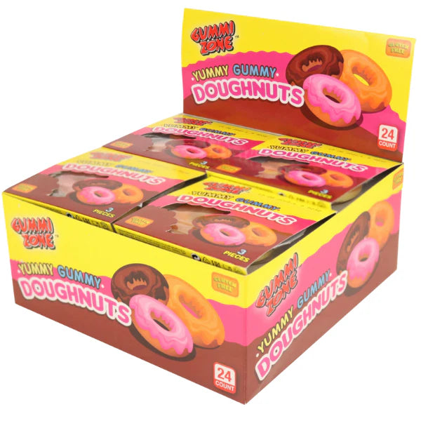 24 x Gummi Zone Gummy Doughnuts Tray - 24Gm