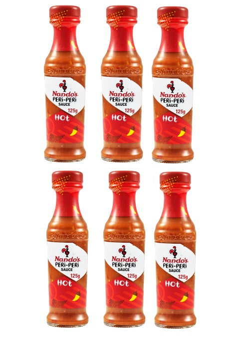 6 x Nandos Peri Peri Sauce Hot 125Ml