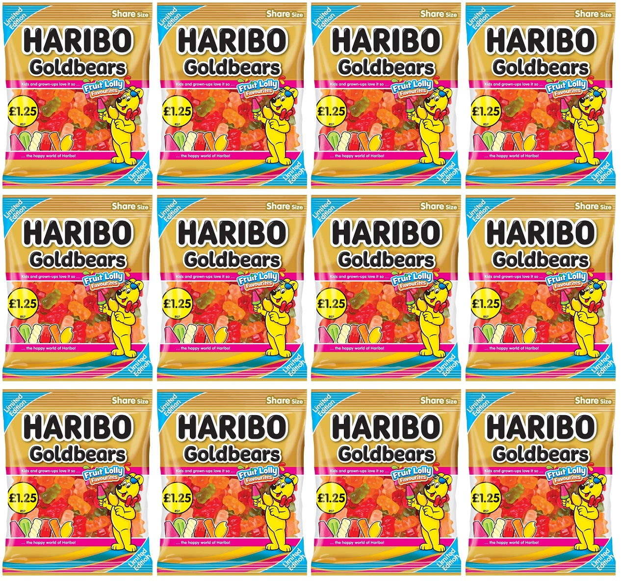 12 X Haribo Goldbears Fruit Lolly Favourites - 140Gm