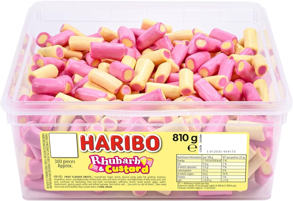 300 x Haribo Rhubarb & Custard 2P