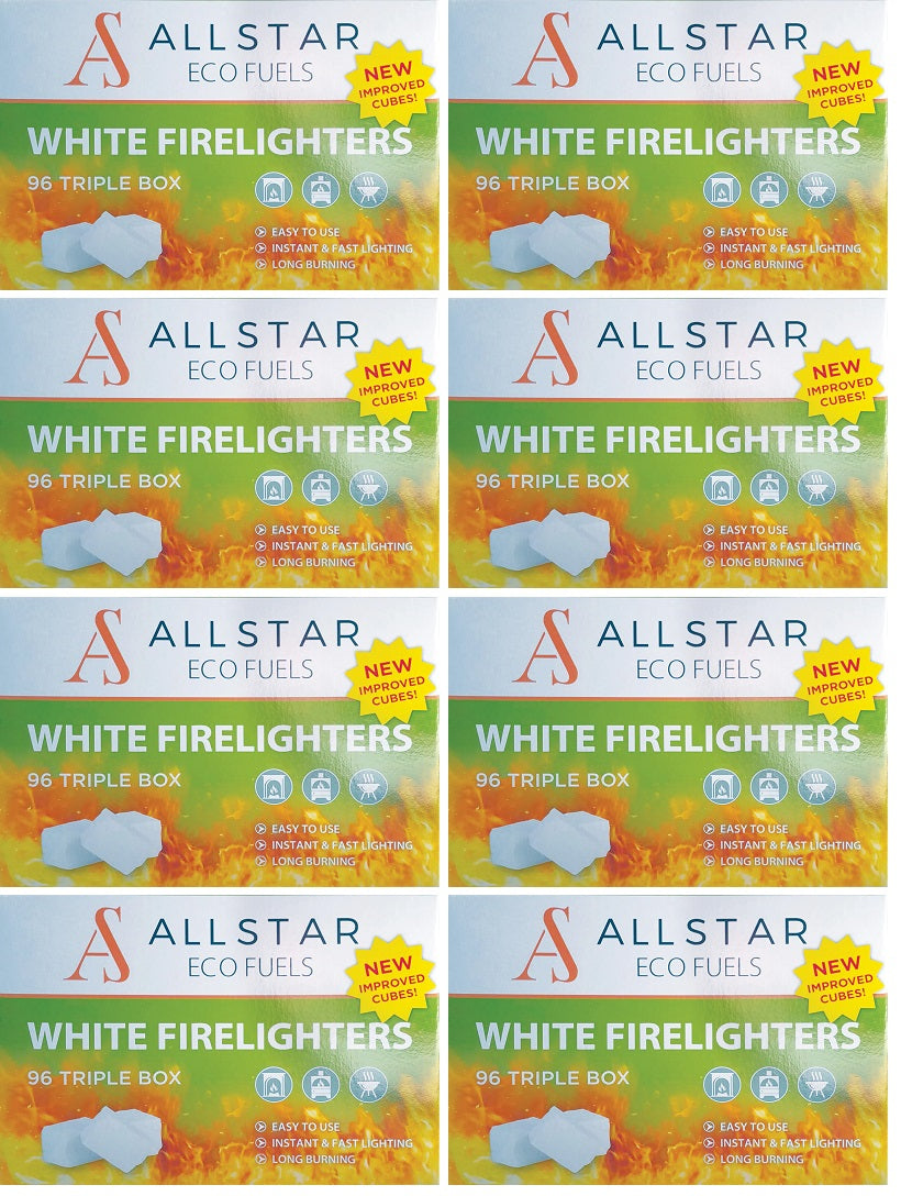 8 x All Star White Firelighters - 96 PACK