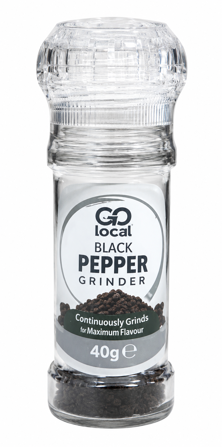 6 X Go Local Black Pepper Grinder - 40G
