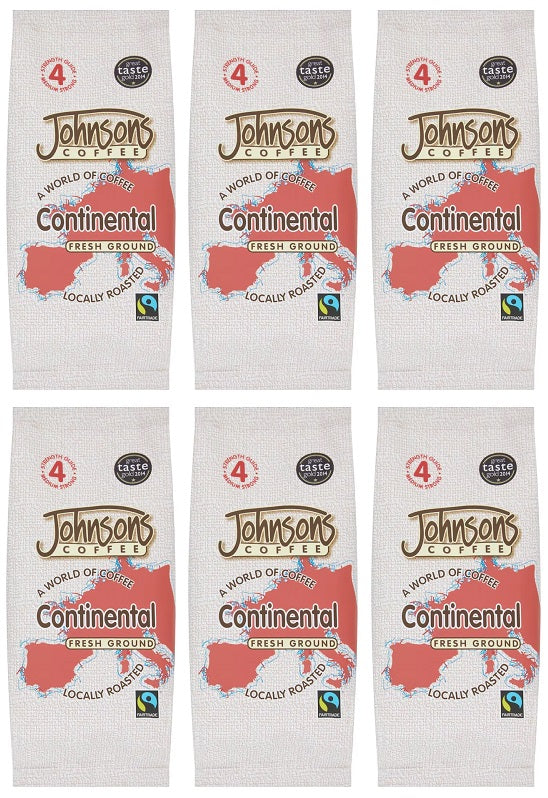 6 X Johnsons Continental Ground Coffee - 227G