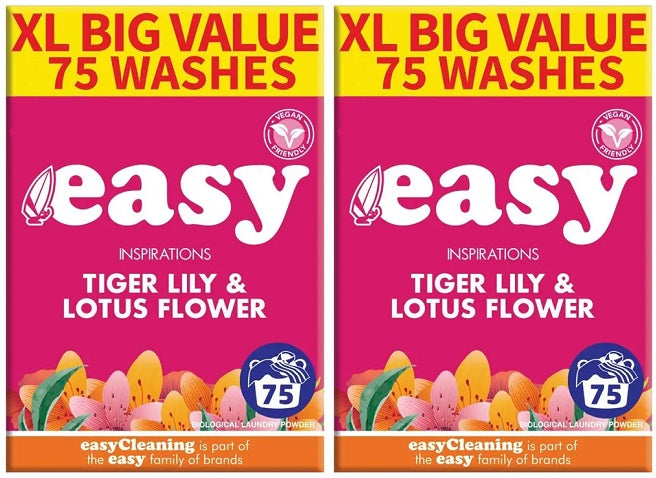 2 x Easy Washing Powder Tiger Lily 75 Wash - 5.1KG