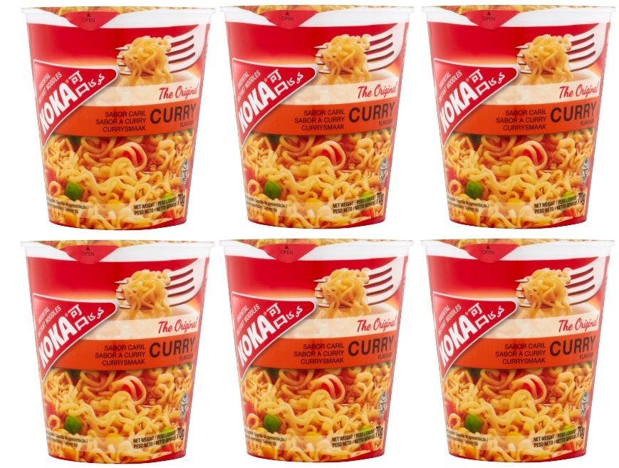 6 x Koka Pot Noodles Curry 70G