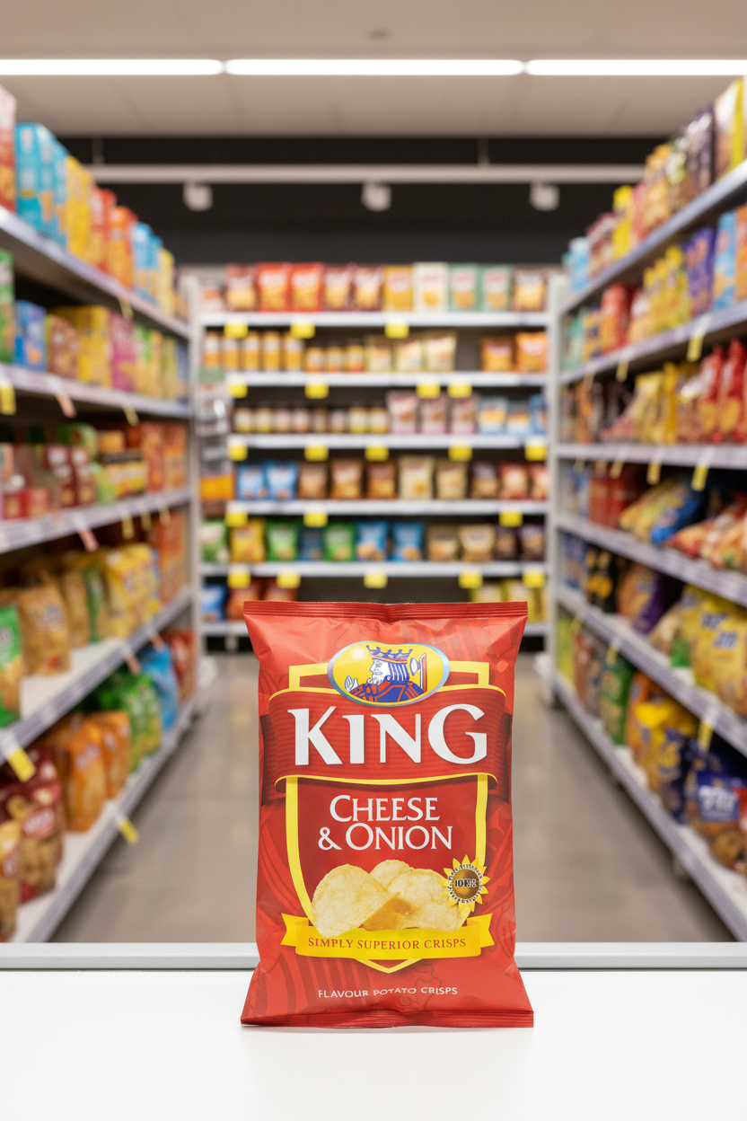 50 x King Cheese & Onion Flavour Potato Crisps 37G