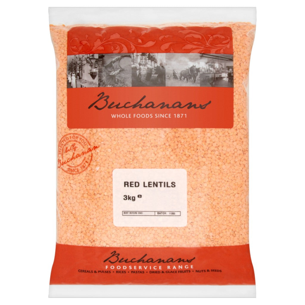 4 x Buchanans Red Lentils 3Kg