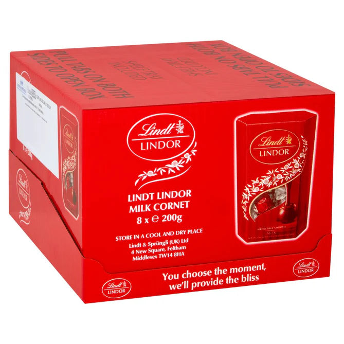 8 x Lindt Lindor Milk Chocolate Truffles Box 200G