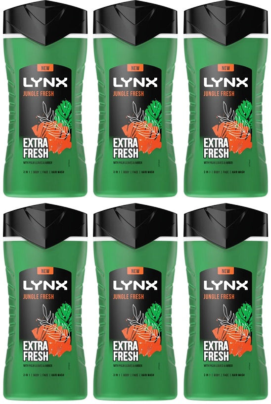 6 x Lynx Body Wash Jungle Fresh  - 225ML