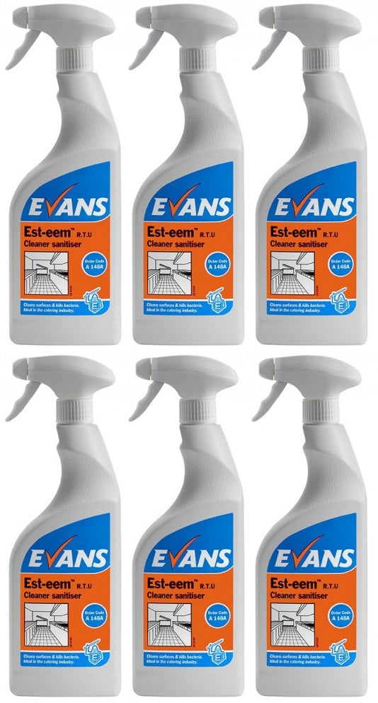 6 x Evans Est Sanitiser Kitchen