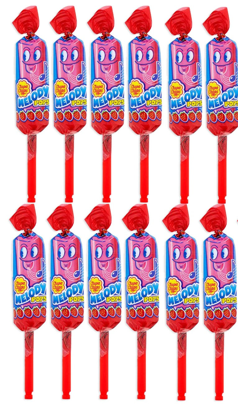 12 x Chupa Chups Melody Pops Strawberry 18G