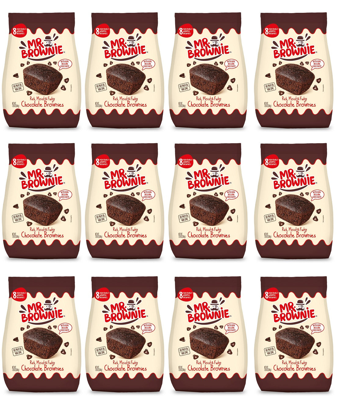 12 X Mr Brownie Chocolate Brownie - 200Gm
