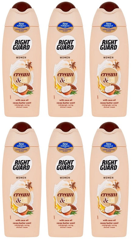 6 X Right Guard Shower Coconut - 250Ml