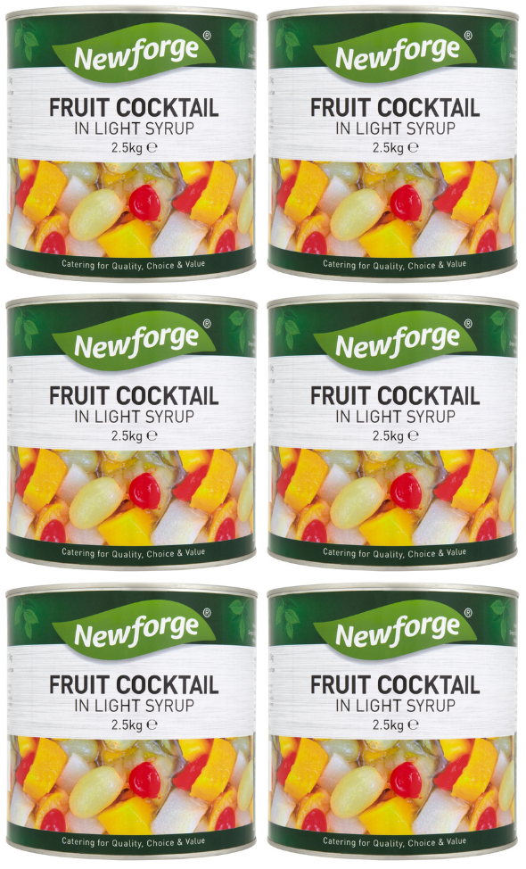 6 x Newforge Fruit Cocktail In Light Syrup 2.5Kg