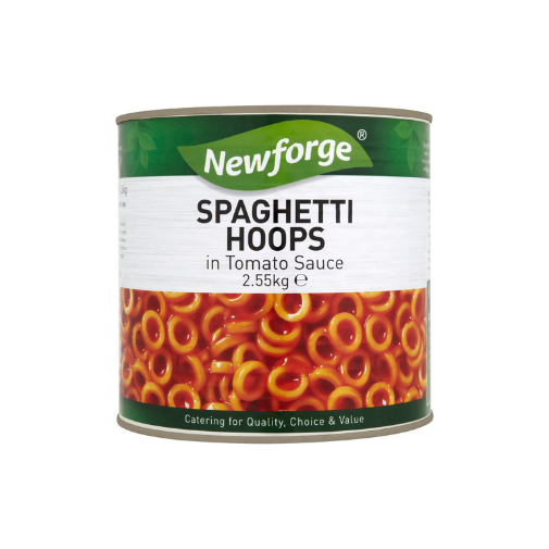 6 x Newforge Spaghetti Hoops In Tomato Sauce 2.55Kg