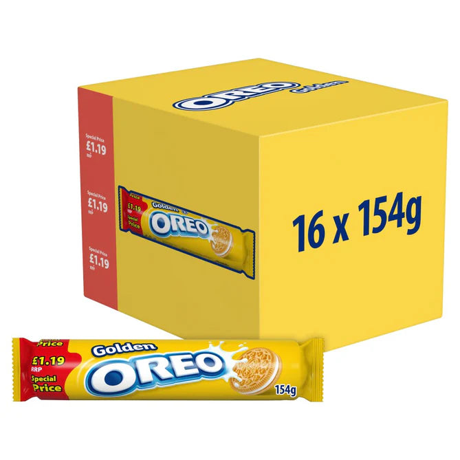 16 x Oreo Golden Sandwich Biscuits 154gm - 154GM