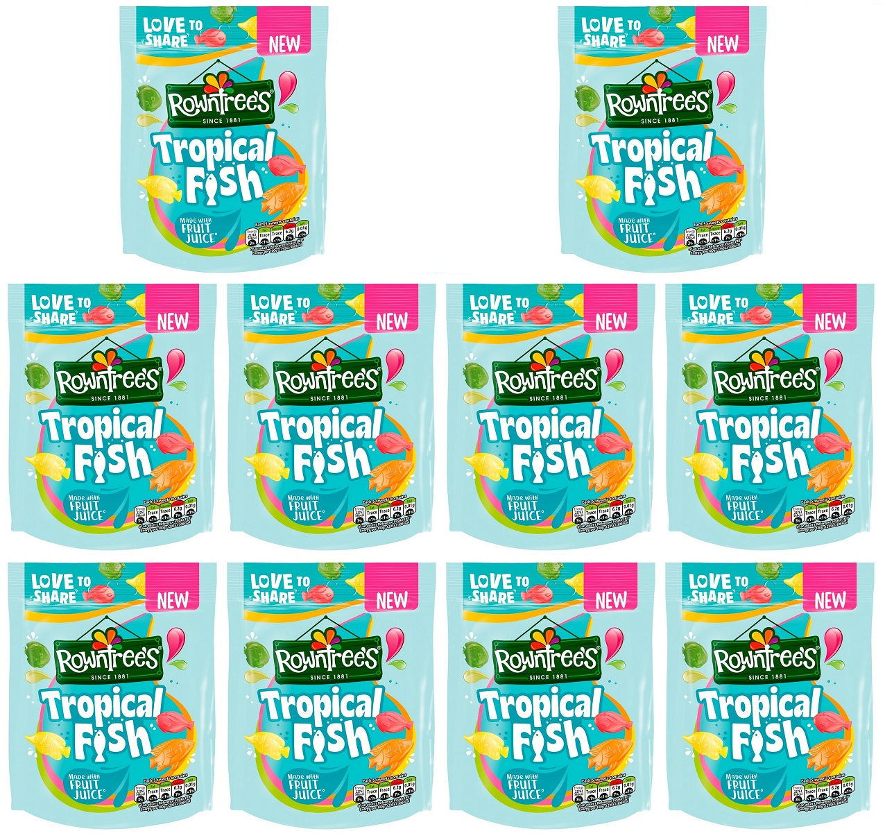 10 x Rowntree's Tropical Fish 115G
