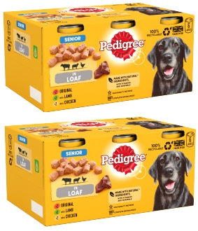 2 x Pedigree Dog Senior Loaf Selection 6 Pack - 6X400Gm