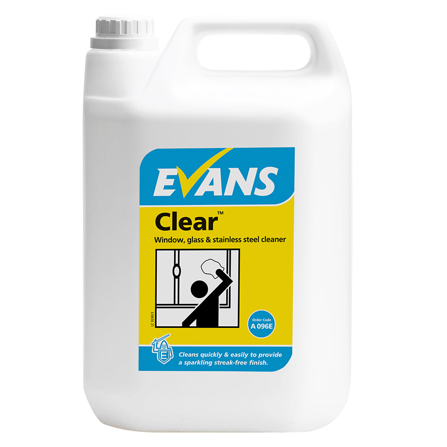 2 x Evans Clear Glass Cleaner 5Lt