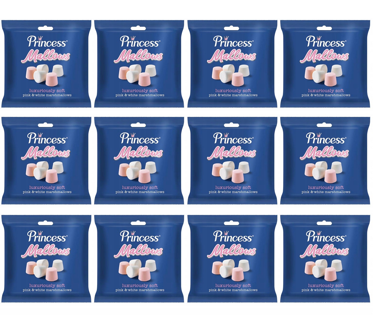12 X Princess Marshmallows - 130Gm