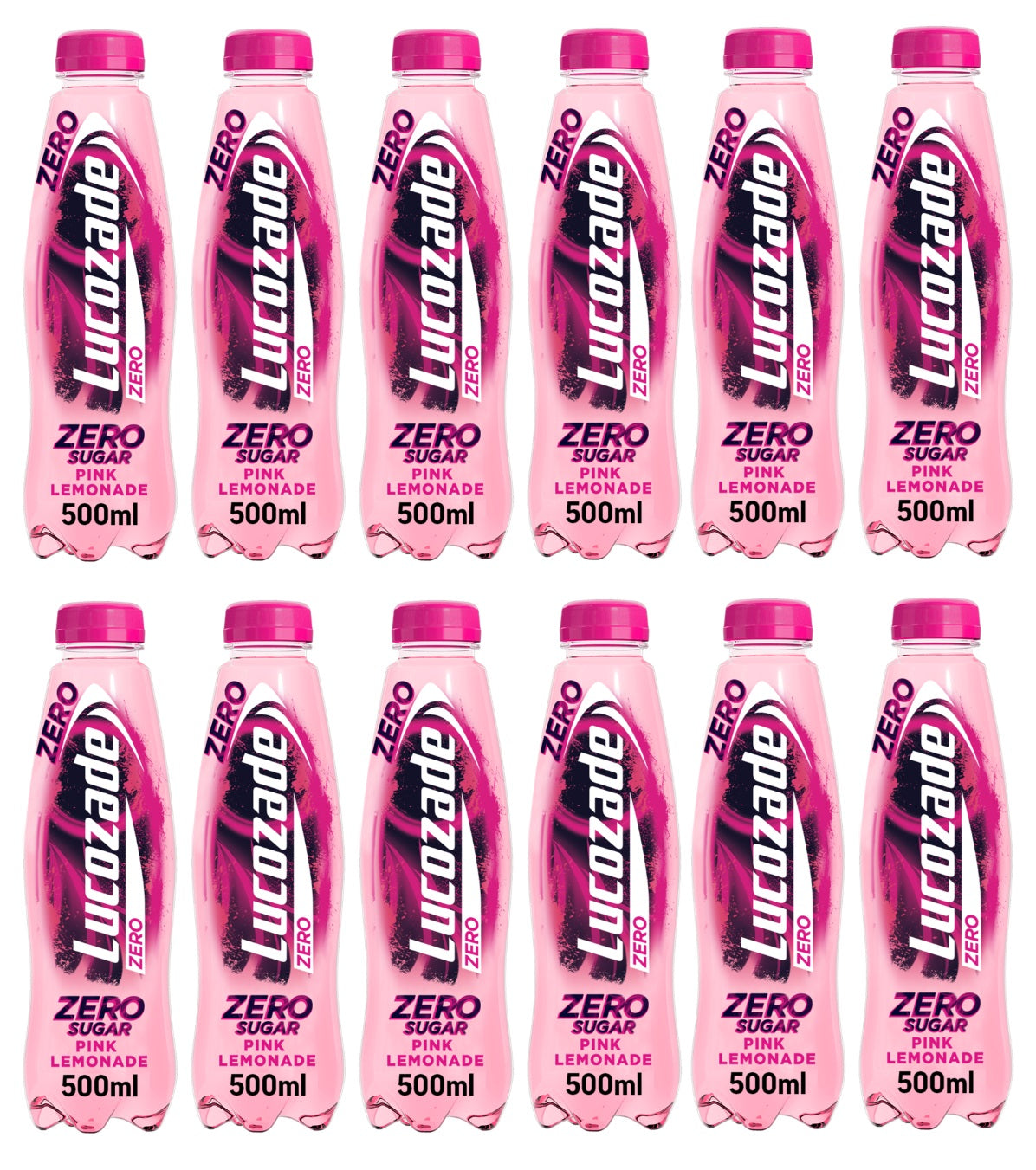 12 x Lucozade Pink Zero Bottle - 500Ml