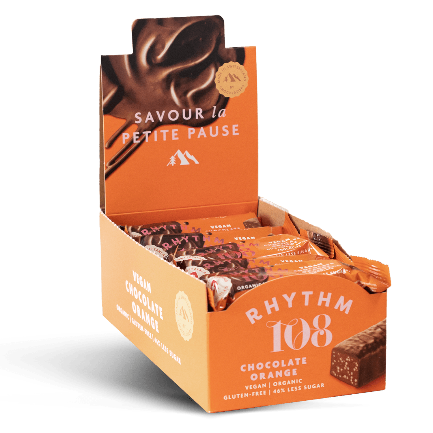 15 x Rhythm 108 Orange Bar Dark Choc - 33g